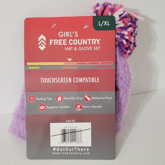 Girls Purple Hat & Glove Set Free Country Size Large/XL New With Tags NWT - Picture 6 of 6